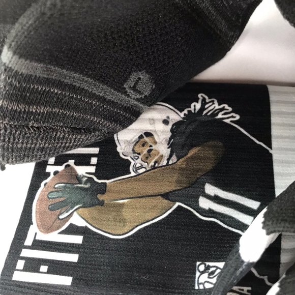 New NWT STRIDELINE Socks Adult.  Size Large Larry Fitzberald black action crew - Picture 7 of 8